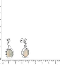 Ohrstecker 925 Sterling Silber rhodiniert Katzenauge hellblau - Avrum
