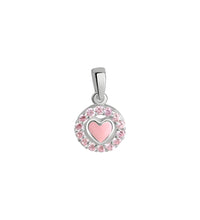 Anhänger 925 Sterling Silber rhodiniert Herz pink Zirkonia - Avrum