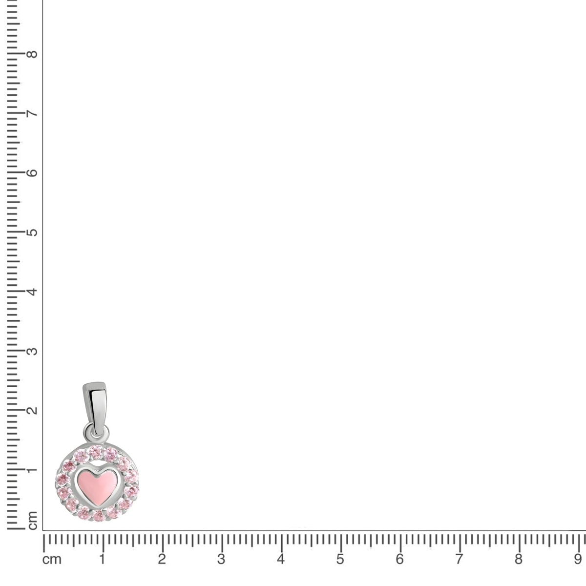 Anhänger 925 Sterling Silber rhodiniert Herz pink Zirkonia - AvrumAnhänger