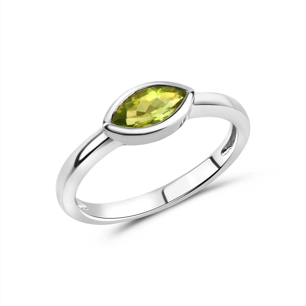 Ring 925 Sterling Silber rhodiniert Peridot - Avrum