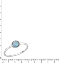 Ring 925 Sterling Silber rhodiniert Synth. Opal - Avrum