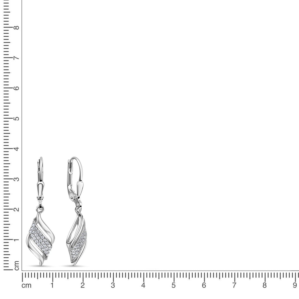 Ohrhänger 925 Sterling Silber rhodiniert Zirkonia - Avrum