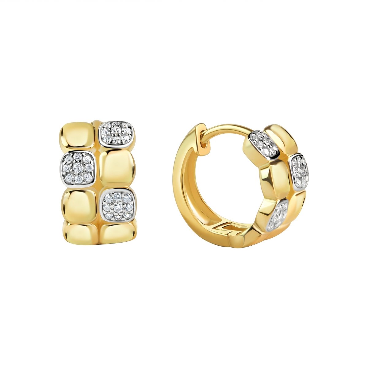 Klappcreolen 925 Sterling Silber vergoldet rhodiniert Zirkonia - Avrum