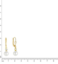 Ohrhänger 333 Gelbgold Zirkonia und Süßwasserzuchtperle - Avrum