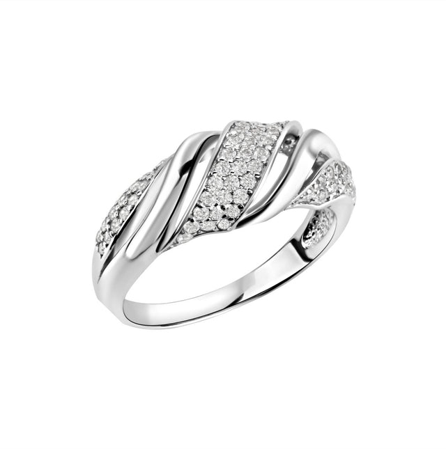 Ring 925 Sterling Silber rhodiniert Zirkonia - Avrum