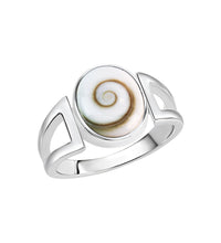 Ring 925 Sterling Silber rhodiniert weiße Muschel - Avrum