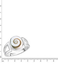Ring 925 Sterling Silber rhodiniert weiße Muschel - Avrum