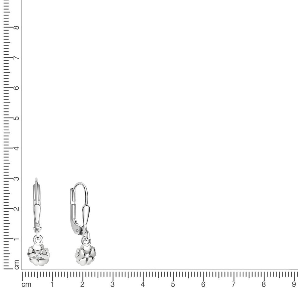 Ohrhänger 925 Sterling Silber rhodiniert Herzen Zirkonia - Avrum