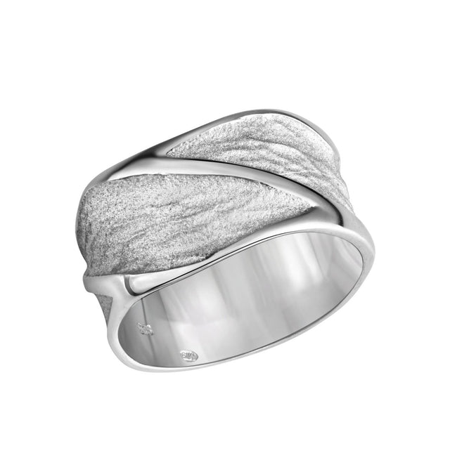 Ring 925 Sterling Silber rhodiniert matt/glanz - Avrum