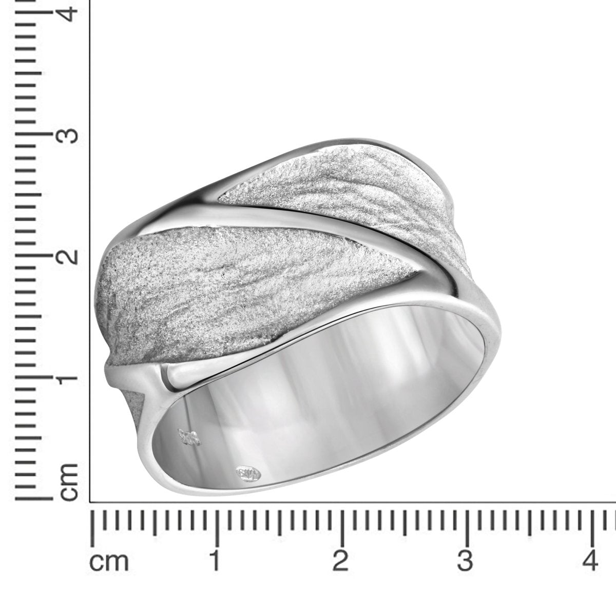 Ring 925 Sterling Silber rhodiniert matt/glanz - Avrum