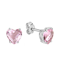 Ohrstecker 925 Sterling Silber rhodiniert Herz Glasstein - Avrum