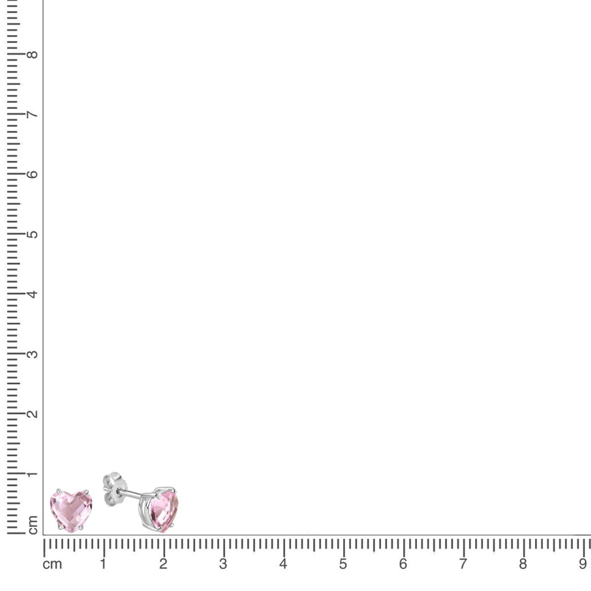 Ohrstecker 925 Sterling Silber rhodiniert Herz Glasstein - Avrum