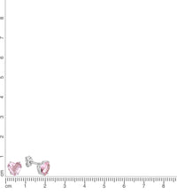 Ohrstecker 925 Sterling Silber rhodiniert Herz Glasstein - Avrum