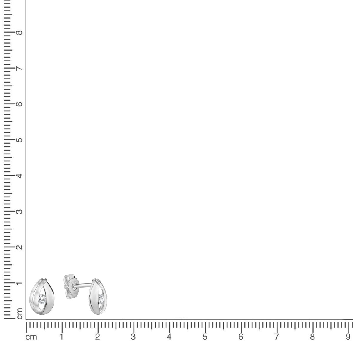 Ohrstecker 925 Sterling Silber matt7glanz Zirkonia - Avrum