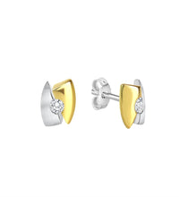 Ohrstecker 925 Sterling Silber rhodiniert teils vergoldet Zirkonia - Avrum