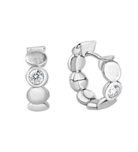 Creolen 925 Sterling Silber rhodiniert glanz/matt Zirkonia - Avrum