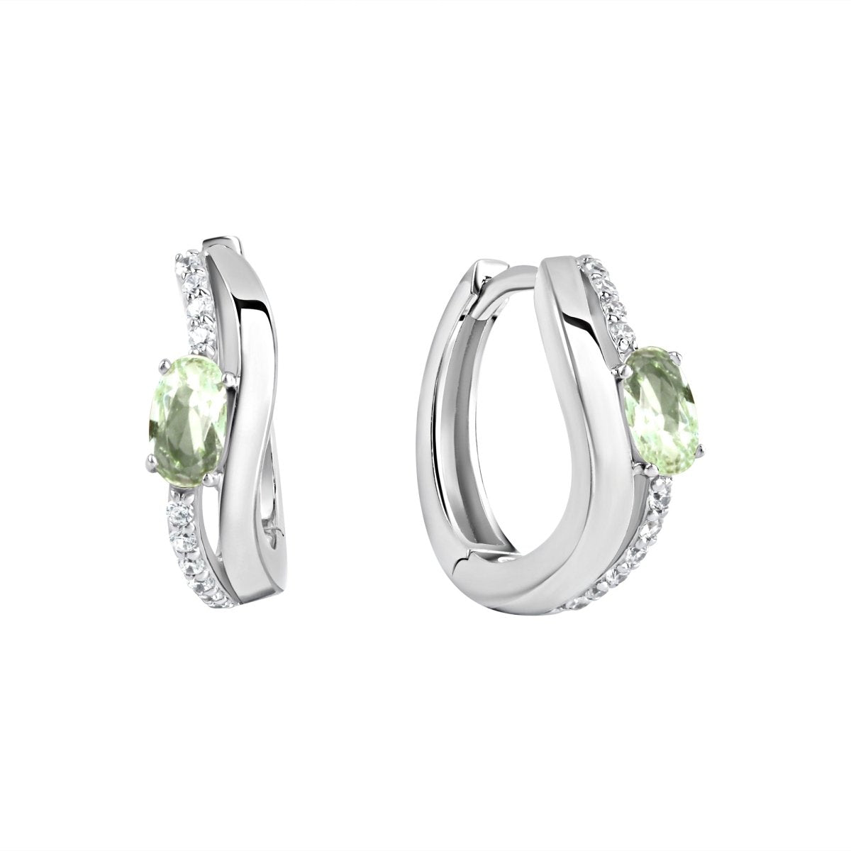 Creolen 925 Sterling Silber rhodiniert Glas mint - Avrum