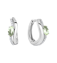 Creolen 925 Sterling Silber rhodiniert Glas mint - Avrum