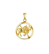 Anhänger 925 Sterling Silber vergoldet Sternzeichen Monatsstein - Avrum