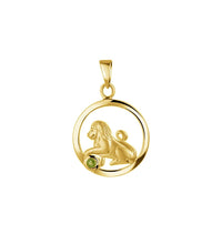 Anhänger 925 Sterling Silber vergoldet Sternzeichen Monatsstein - Avrum