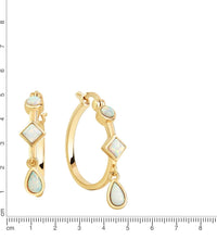 Creolen 925 Sterling Silber vergoldet synth. Opal - Avrum