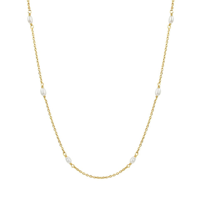 Kette 925 Sterling Silber vergoldet Perle - Avrum