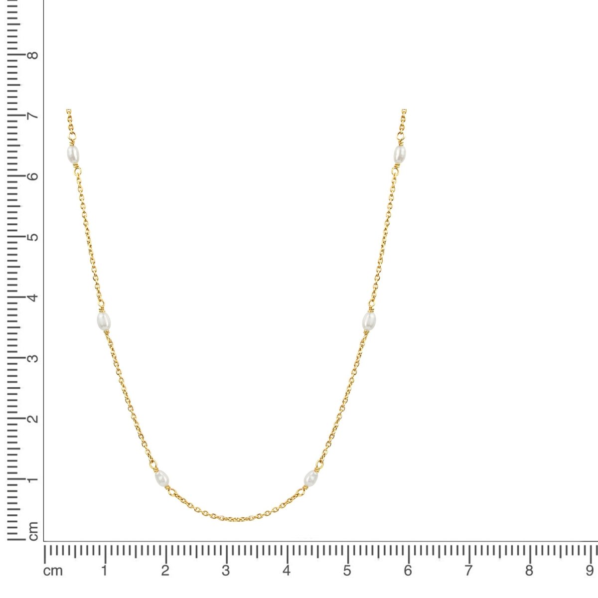 Kette 925 Sterling Silber vergoldet Perle - Avrum