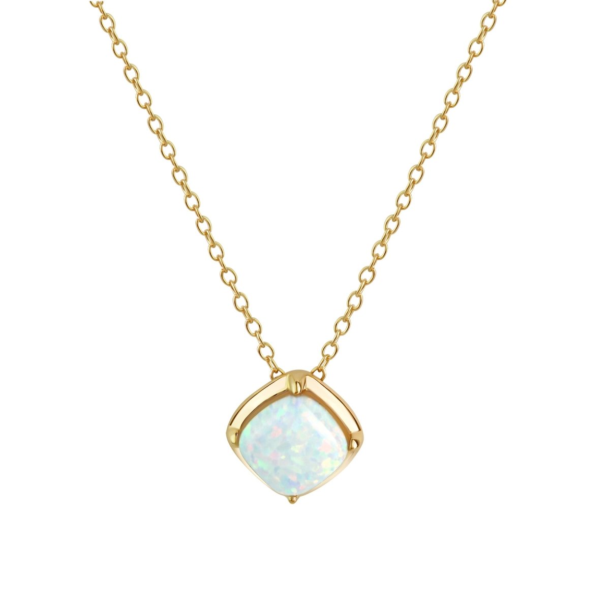 Kette 925 Sterling Silber vergoldet synth. Opal - Avrum