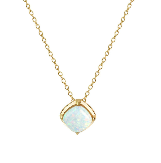 Kette 925 Sterling Silber vergoldet synth. Opal - Avrum