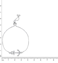 Armband 925 Sterling Silber rhodiniert Anker Zirkonia - Avrum