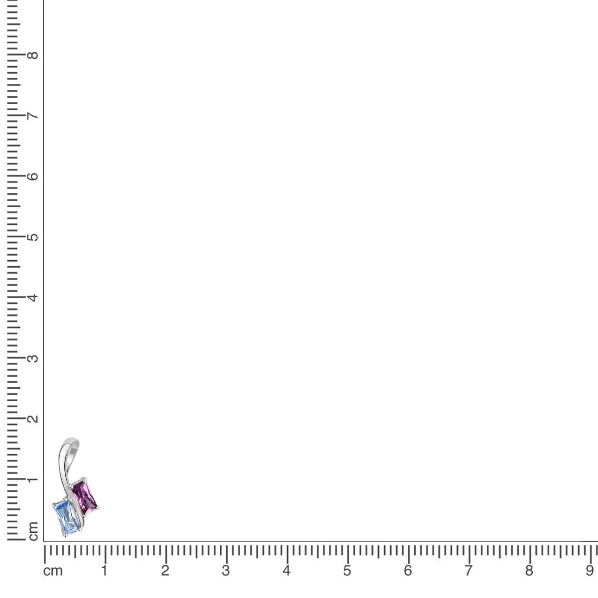 Anhänger 925 Sterling Silber rhodiniert synth.Spinell und Zirkonia - Avrum
