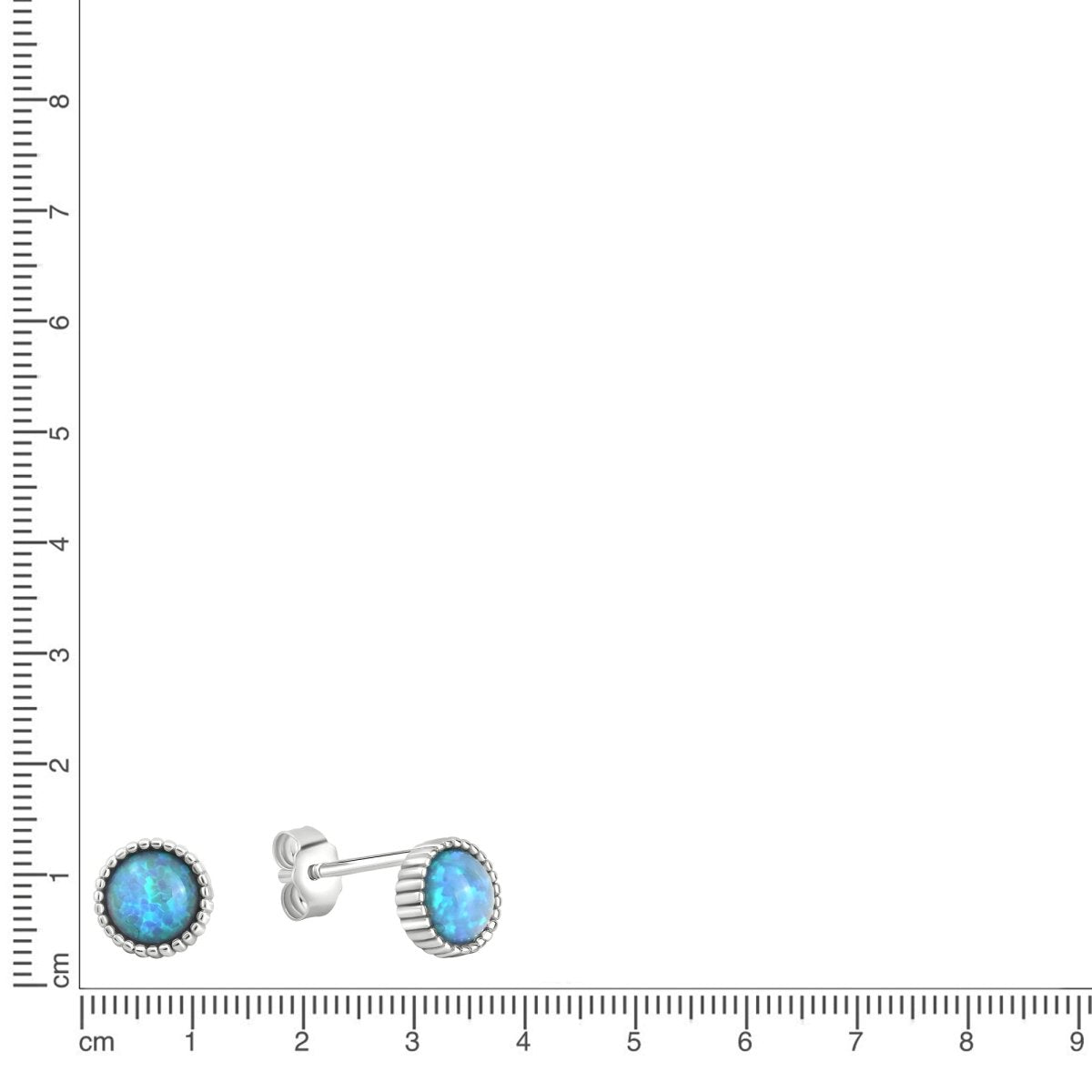Anhänger 925 Sterling Silber rhodiniert synth. Opal blau - Avrum