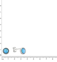 Anhänger 925 Sterling Silber rhodiniert synth. Opal blau - Avrum