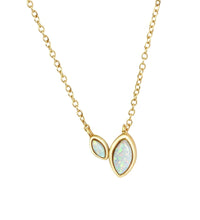 Kette 925 Sterling Silber vergoldet synth. Opal - Avrum