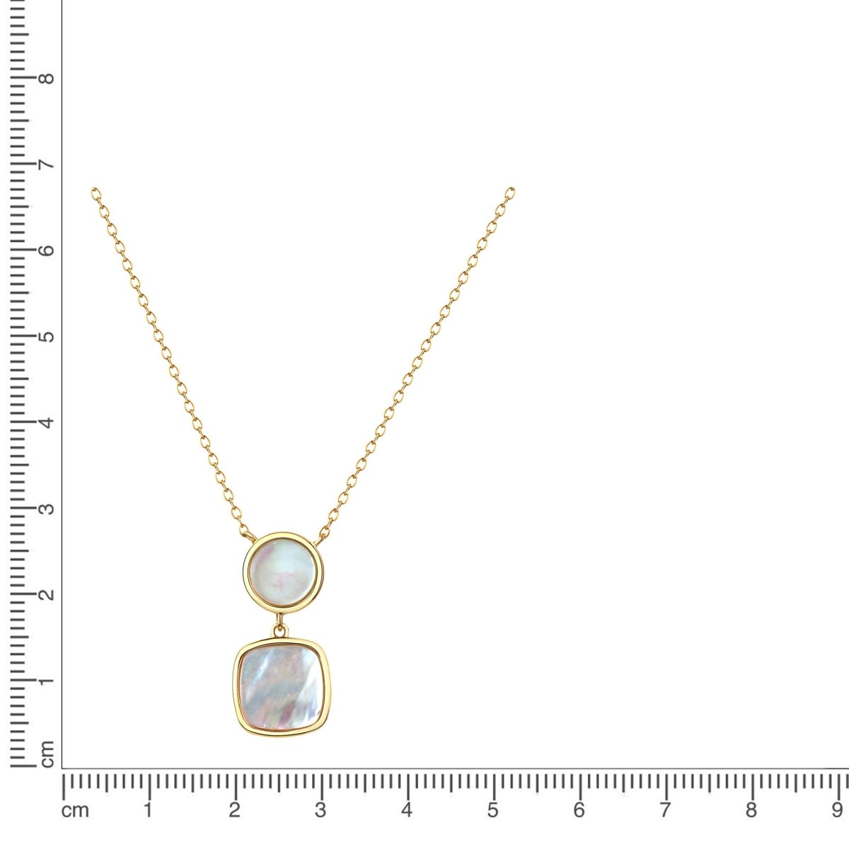 Kette 925 Sterling Silber vergoldet Perlmutt weiß - Avrum