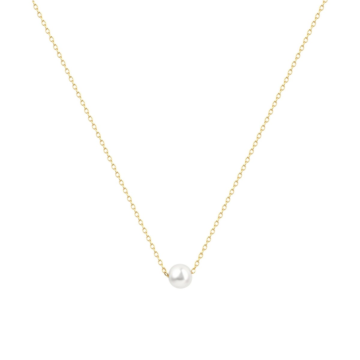 Collier 925 Silber rhodiniert Perle weiß - Avrum