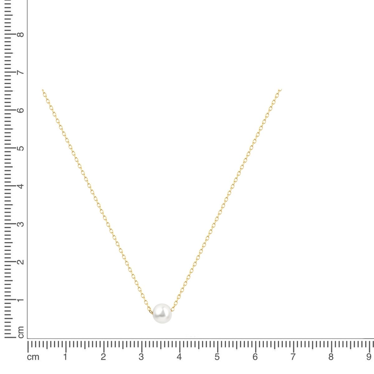 Collier 925 Silber rhodiniert Perle weiß - Avrum