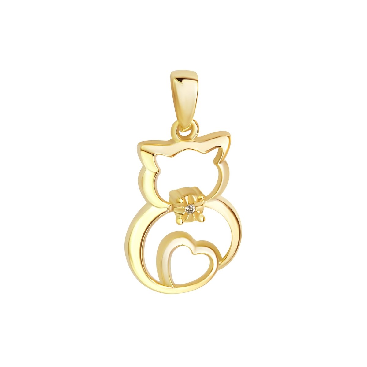 Anhänger 925 Sterling Silber Katze mit Zirkonia - Avrum