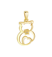 Anhänger 925 Sterling Silber Katze mit Zirkonia - Avrum