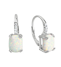 Ohrhänger 925 Sterling Silber rhodiniert synth. Opal und Zirkonia - Avrum