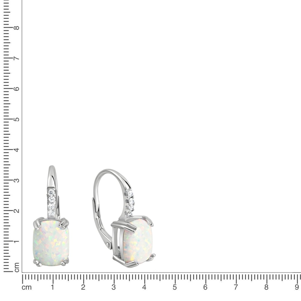 Ohrhänger 925 Sterling Silber rhodiniert synth. Opal und Zirkonia - Avrum