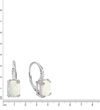 Ohrhänger 925 Sterling Silber rhodiniert synth. Opal und Zirkonia - Avrum