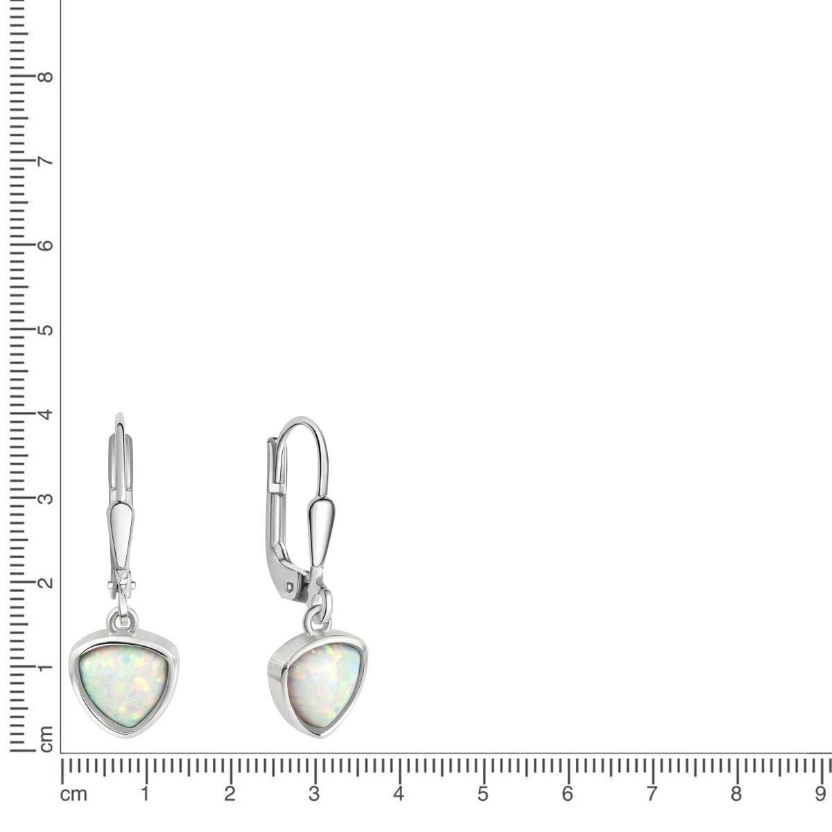 Ohrhänger 925 Sterling Silber rhodiniert synth. Opal - Avrum