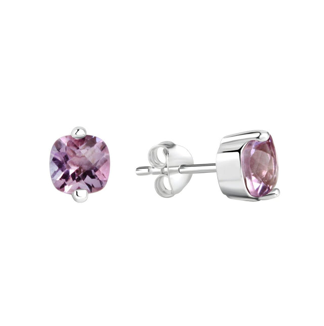 Ohrstecker 925 Sterling Silber rhodiniert Amethyst - Avrum
