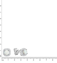 Ohrstecker 925 Sterling Silber rhodiniert synth. Opal und Zirkonia - Avrum