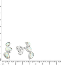Ohrstecker 925 Sterling Silber rhodiniert synth. Opal - Avrum