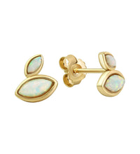 Ohrstecker 925 Sterling Silber vergoldet synth. Opal - Avrum