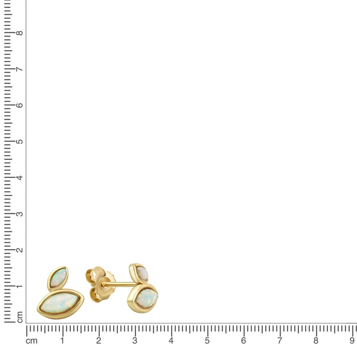 Ohrstecker 925 Sterling Silber vergoldet synth. Opal - Avrum
