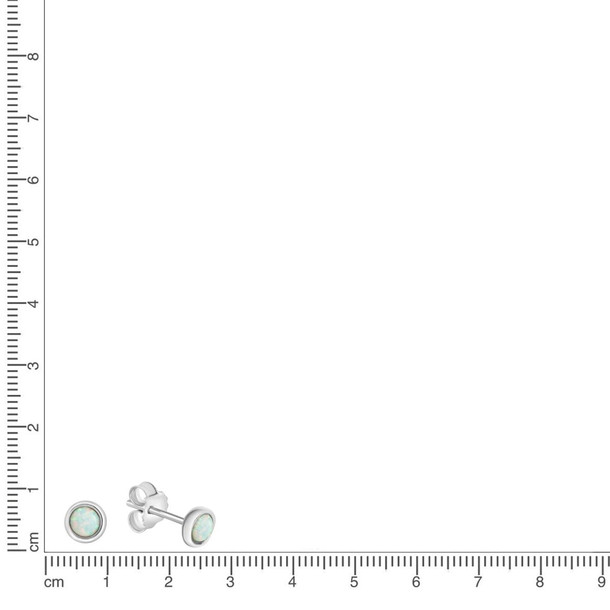 Ohrstecker 925 Sterling Silber rhodiniert synth. Opal - Avrum