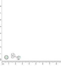 Ohrstecker 925 Sterling Silber rhodiniert synth. Opal - Avrum